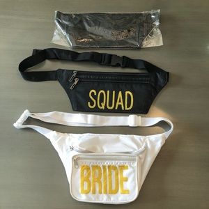 👰🏼💍3 Fanny packs: BRIDE, SQUAD and 1 blank